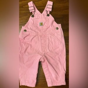 Carhartt pink denim overalls. Size infant 3 months. Worn once so like new.